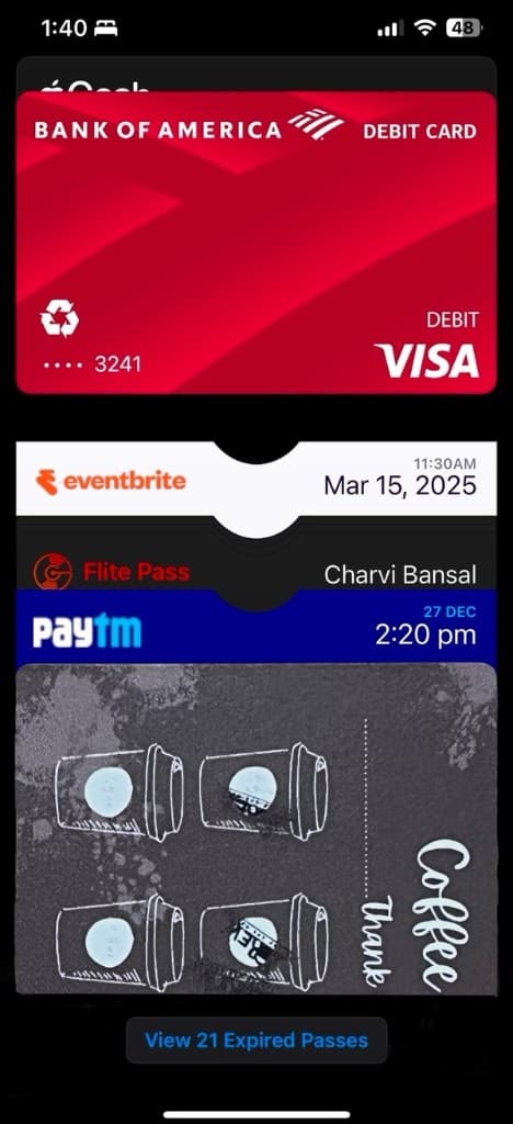StreakIT coffee loyalty pass in Apple Wallet
